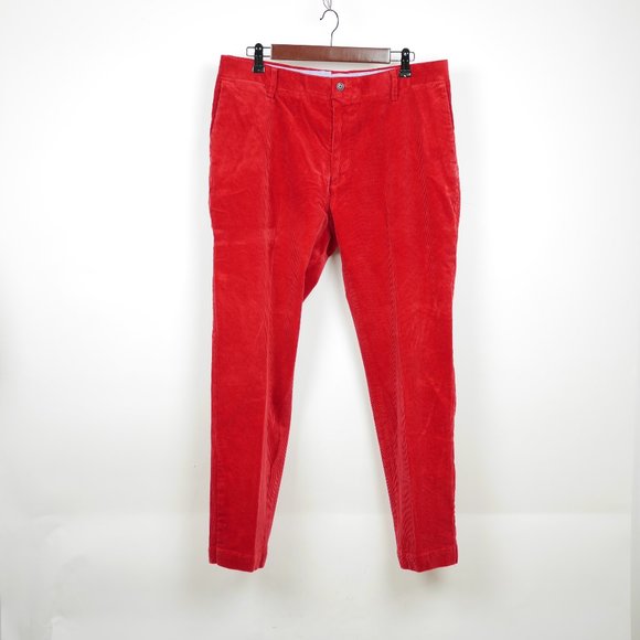 POLO RALPH LAUREN Men's 35 Red ribbed corduroy straight boot cut pants vintage